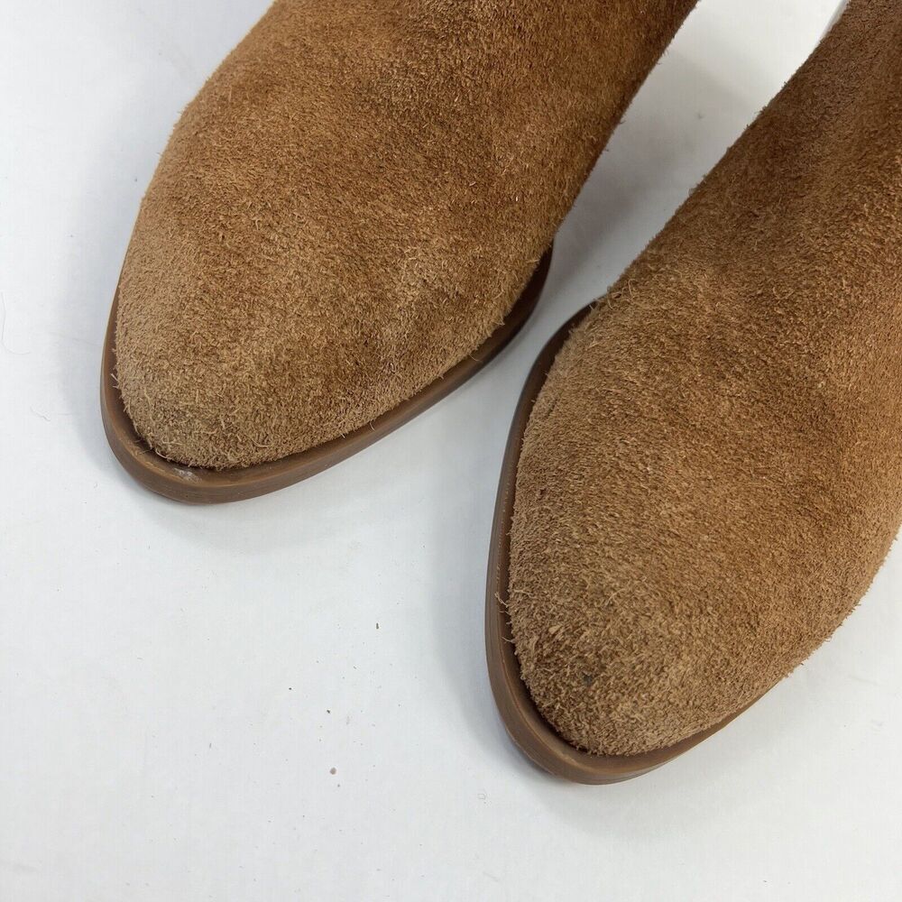 Steve Madden Brown Suede AKER Bootie Ankle Boots 8.5 Side Cuts Pointed - Picture 5 of 11
